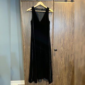 Theory Black Velvet Maxi Dress - Size 2